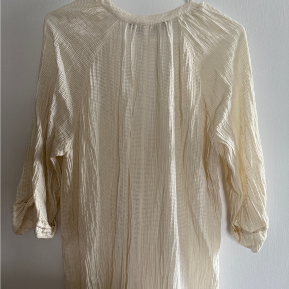 Cream Button-Down Swim Cover-Up - Picture 5 of 5